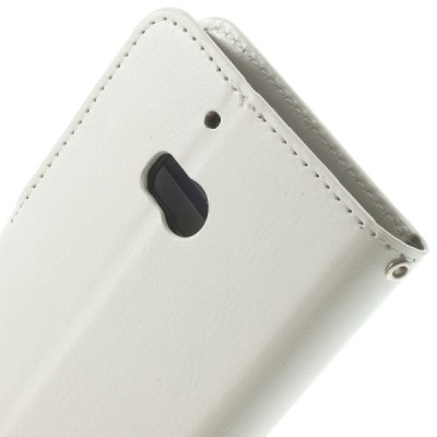 Nokia Lumia 930 atverčiamas baltas odinis dėklas - piniginė / Priedai.lt