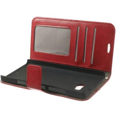 Nokia Lumia 930 atvēramais ādas sarkans maciņš (maks) / Vacins.lv