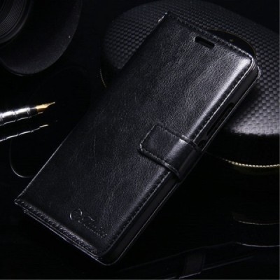 Meizu M3s atvēramais ādas melns maciņš (maks) / Vacins.lv