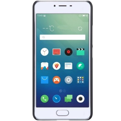 Meizu M3s Nillkin Frosted Shield melns plastmasas apvalks + ekrāna aizsargplēve / Vacins.lv