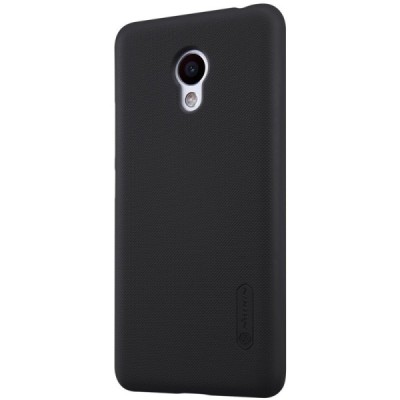Meizu M3s Nillkin Frosted Shield melns plastmasas apvalks + ekrāna aizsargplēve / Vacins.lv