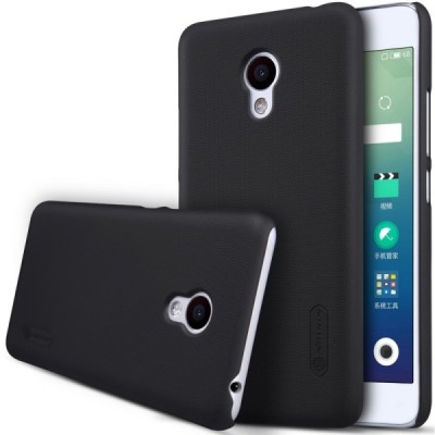 Meizu M3s Nillkin Frosted Shield melns plastmasas apvalks + ekrāna aizsargplēve / Vacins.lv