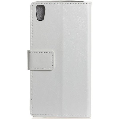 Alcatel Idol 4 atvēramais ādas balts maciņš (maks) / Vacins.lv