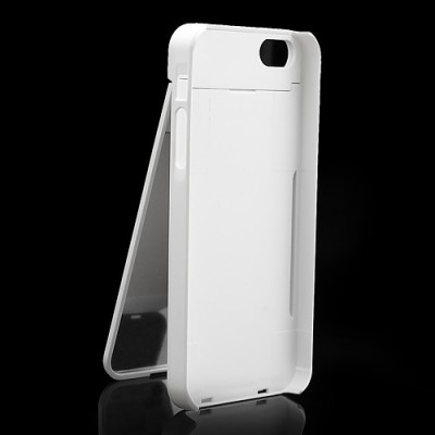 Balts „ONE%+“ plastmasas Apple iPhone 5, 5S apvalks ar iebūvētu spoguli / Vacins.lv