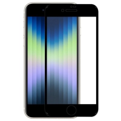 Apple iPhone 7 un Apple iPhone 8 Hat-Prince Tempered Glass melns ekrāna aizsargstikls / Vacins.lv