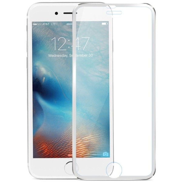 „Calans“ Tempered Glass pilnīgi aizsedzams ekrāna aizsargstikls 0.2 mm - sudrabs (iPhone 7 Plus / 8 Plus)