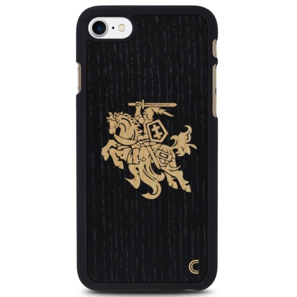 „Crafted Cover“ dabīga koka apvalks - Melns Vytis (iPhone 7 / 8 / SE 2020 / SE 2022)