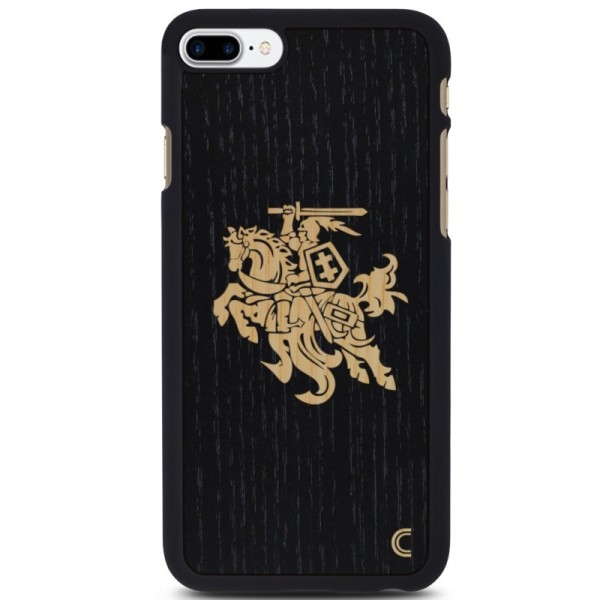 „Crafted Cover“ dabīga koka apvalks - Melns Vytis (iPhone 7 Plus / 8 Plus)