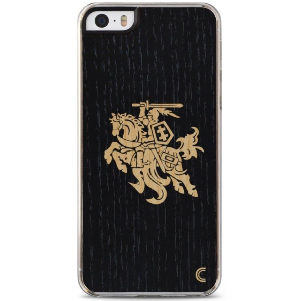 „Crafted Cover“ natūralaus medžio dėklas - Juodas Vytis (iPhone 5 / 5S / SE 2016)