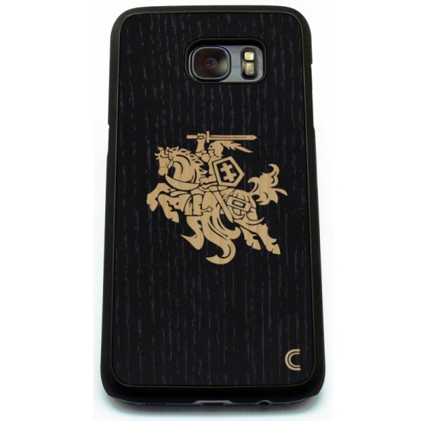 „Crafted Cover“ dabīga koka apvalks - Melns Vytis (Galaxy S7 Edge)