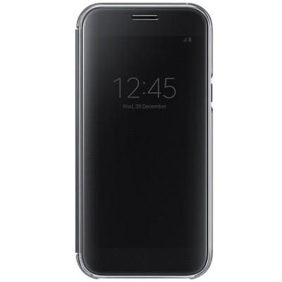 Samsung Galaxy A5 2016 (A520) originalus Clear View Cover atverčiamas juodas dėklas / Priedai.lt