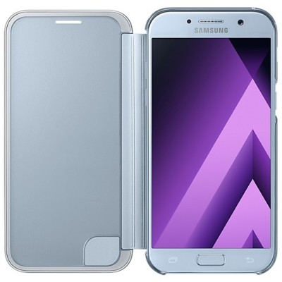 Samsung Galaxy A5 2017 (A520) oficiāls Clear View Cover atvērams sudrabs ādas maciņš / Vacins.lv