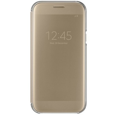 Samsung Galaxy A5 2016 (A520) originalus Clear View Cover atverčiamas auksinis dėklas / Priedai.lt