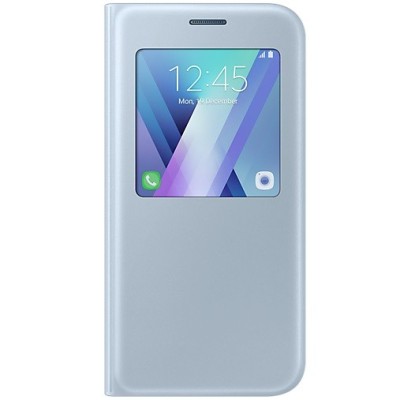 Samsung Galaxy A5 (2017) A520 originalus S View Cover atverčiamas šviesiai mėlynas dėklas su langeliu / Priedai.lt