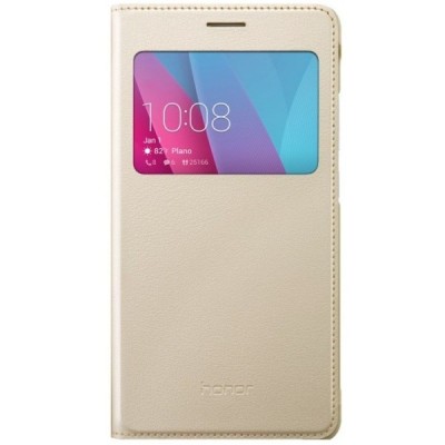 Oficialus Huawei Honor 5x Smart Flip Cover auksinis atverčiamas dėklas - knygutė / Priedai.lt