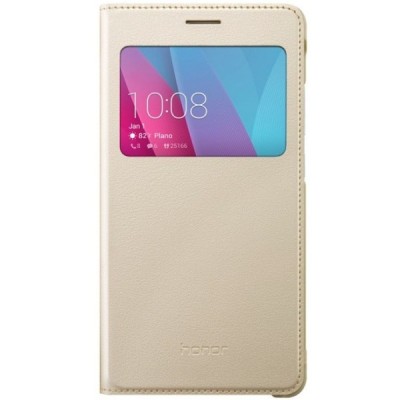 Oficialus Huawei Honor 5x Smart Flip Cover auksinis atverčiamas dėklas - knygutė / Priedai.lt