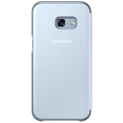 Samsung Galaxy A3 (2017) A320 oficiāls Neon Flip Cover EF-FA320 atvērams gaiši zils ādas maciņš (maks) / Vacins.lv