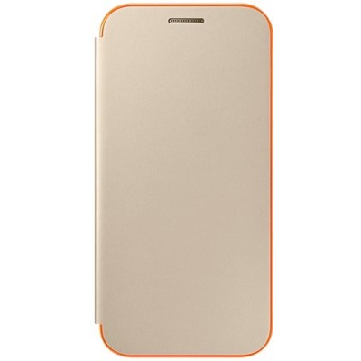 Samsung Galaxy A3 (2017) A320 originalus Neon Flip Cover EF-FA320 atverčiamas auksinis odinis dėklas - piniginė / Priedai.lt