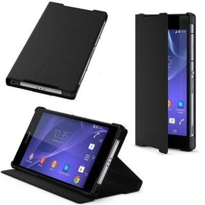 Sony Xperia Z2 melns atvērams maciņš / Vacins.lv