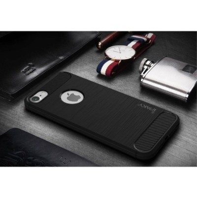 Apple iPhone 7 (iPhone 8) „IPAKY FASHION“ kieto silikono TPU juodas dėklas - nugarėlė / Priedai.lt