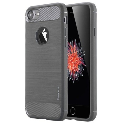 Apple iPhone 7 (iPhone 8) „IPAKY FASHION“ cieta silikona (TPU) tumši pelēks apvalks/ Vacins.lv