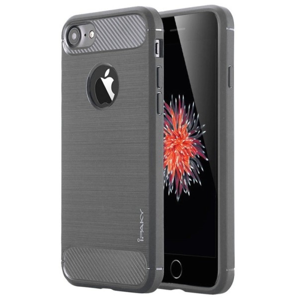 „IPAKY FASHION“ kieto silikono (TPU) dėklas - tamsiai pilkas (iPhone 7 / 8 / SE 2020 / SE 2022)