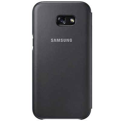 Samsung Galaxy A5 (2017) A520 originalus Neon Flip Cover EF-FA520 atverčiamas juodas odinis dėklas - piniginė / Priedai.lt