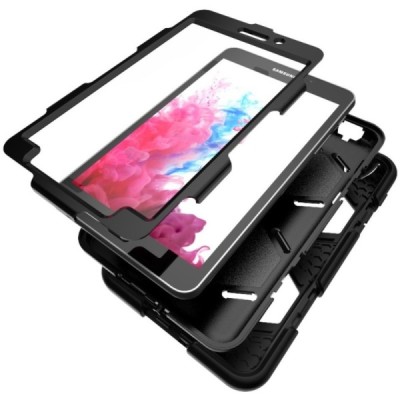 Samsung Galaxy Tab A 7.0 2016 (T280, T285) pastiprinātas aizsardzības melns apvalks  / Vacins.lv