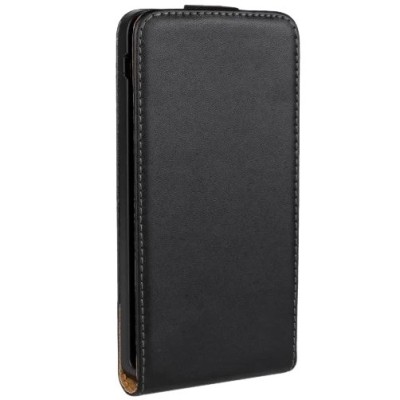 Sony Xperia SP (M35H) klasisks ādas vertikāli atvēramais melns maciņš / Vacins.lv