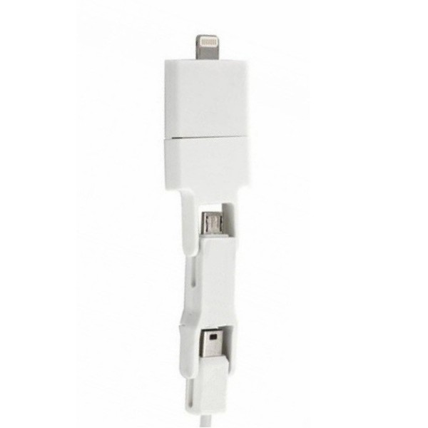 „Bottari“ 4 IN 1 USB laidas - baltas (0,8 m.)