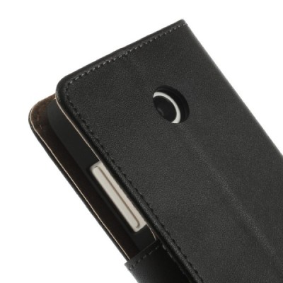 Nokia Lumia 635 atvēramais ādas melns maciņš (maks) / Vacins.lv