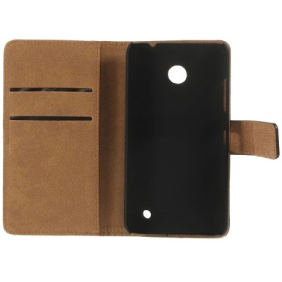 Nokia Lumia 635 atvēramais ādas melns maciņš (maks) / Vacins.lv