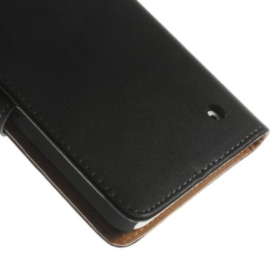 Nokia Lumia 635 atvēramais ādas melns maciņš (maks) / Vacins.lv
