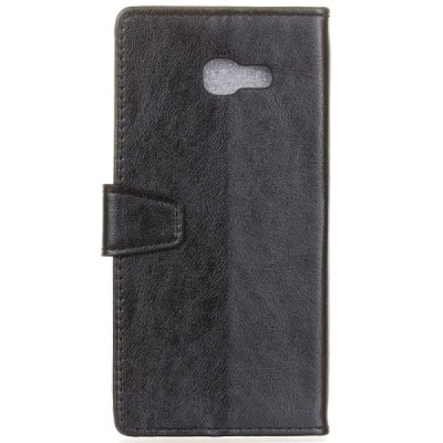 Samsung Galaxy A5 2017 (A520) atverčiamas juodas odinis dėklas - piniginė / Priedai.lt