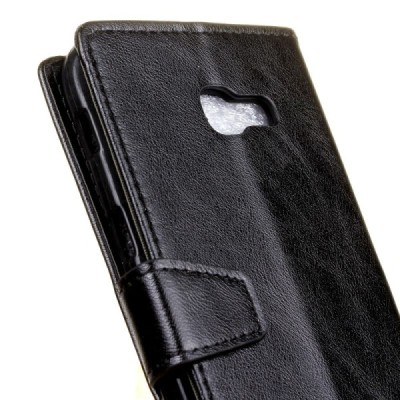 Samsung Galaxy A5 2017 (A520) atverčiamas juodas odinis dėklas - piniginė / Priedai.lt