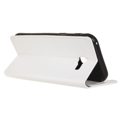 Samsung Galaxy A5 2017 (A520) atverčiamas baltas odinis dėklas - piniginė / Priedai.lt