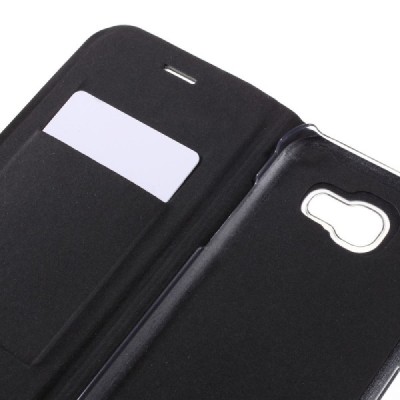 Samsung Galaxy A5 2017 (A520) juodas odinis atverčiamas Smart Wallet dėklas - piniginė / Priedai.lt