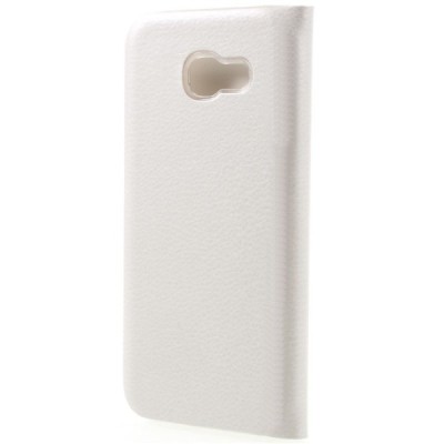 Samsung Galaxy A5 2017 (A520) balts atvēramais Smart Wallet ādas maciņš - maks / Vacins.lv