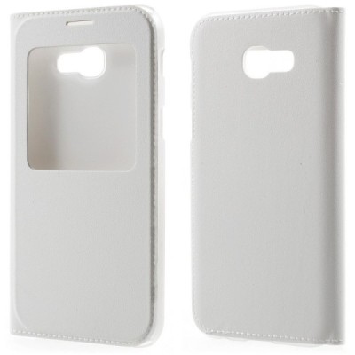 Samsung Galaxy A5 2017 (A520) baltas odinis atverčiamas dėklas su langeliu / Priedai.lt