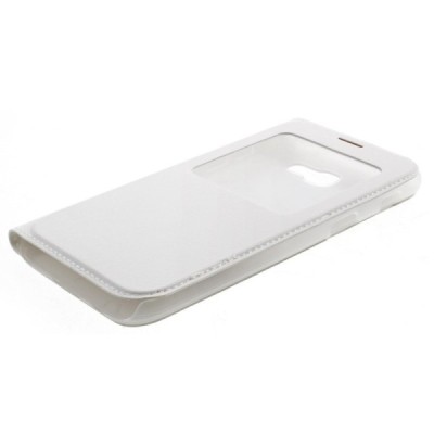 Samsung Galaxy A5 2017 (A520) baltas odinis atverčiamas dėklas su langeliu / Priedai.lt