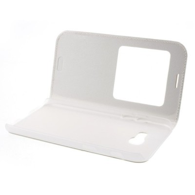 Samsung Galaxy A5 2017 (A520) baltas odinis atverčiamas dėklas su langeliu / Priedai.lt