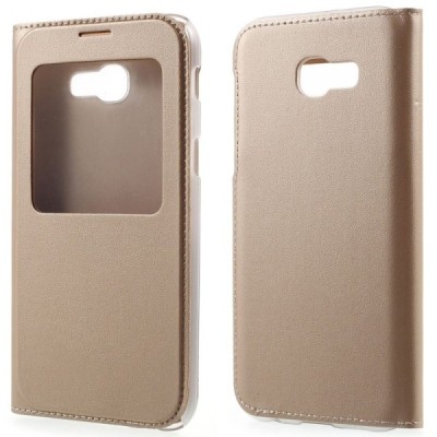 Samsung Galaxy A5 2017 (A520) atvēramais maciņš ar lodziņu - melns / Vacins.lv