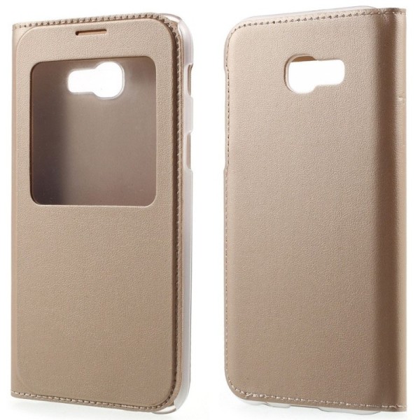 Atvēramais maciņš ar lodziņu - zelta (Galaxy A5 2017)