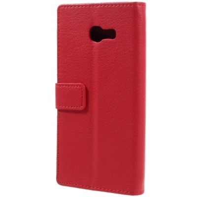 Samsung Galaxy A3 2017 (A320) atverčiamas raudonas odinis dėklas - piniginė / Priedai.lt