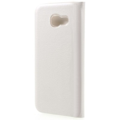 Samsung Galaxy A3 2017 (A320) baltas odinis atverčiamas Smart Wallet dėklas - piniginė / Priedai.lt