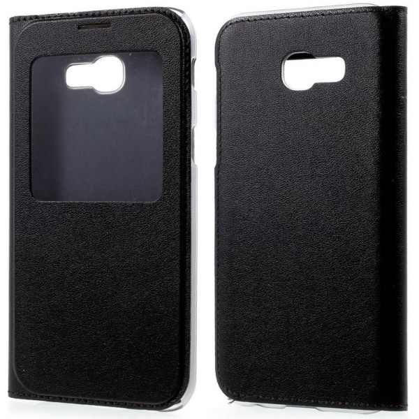 Atverčiamas dėklas su langeliu - juodas (Galaxy A3 2017)
