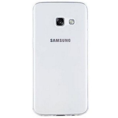 Samsung Galaxy A3 2017 (A320) skaidrus (permatomas) kieto silikono TPU ploniausias pasaulyje bespalvis dėklas / Priedai.lt