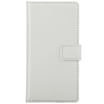 Sony Xperia M2 atverčiamas baltas odinis dėklas - piniginė / Priedai.lt
