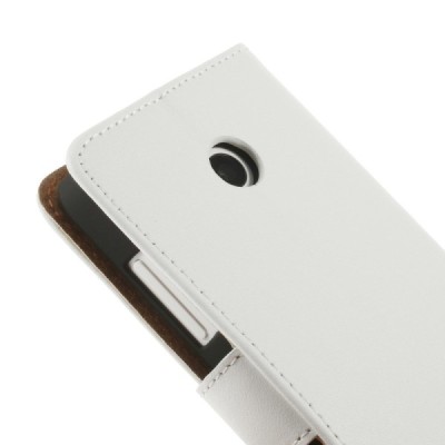Nokia Lumia 635 atvēramais ādas balts maciņš (maks) / Vacins.lv