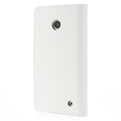 Nokia Lumia 635 atvēramais ādas balts maciņš (maks) / Vacins.lv